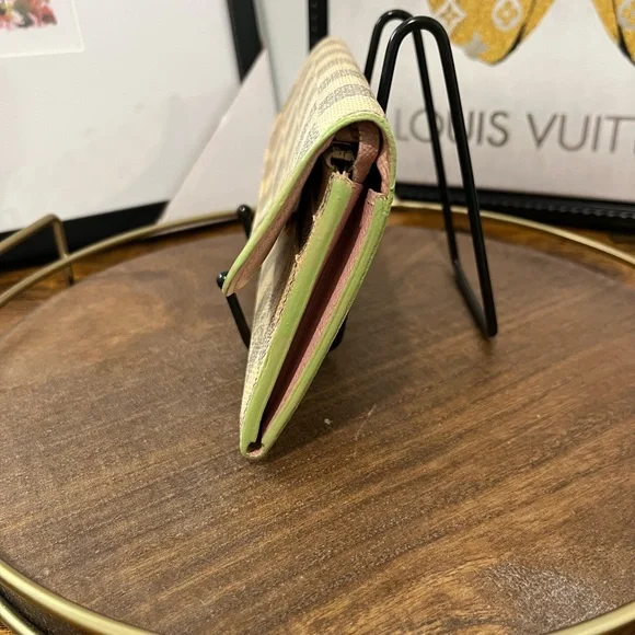 Louis Vuitton Damier Azur Emilie Wallet w/ Pink/Green! - Picture 3 of 11